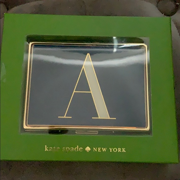 New In Box Kate Spade "A” Monogram card case